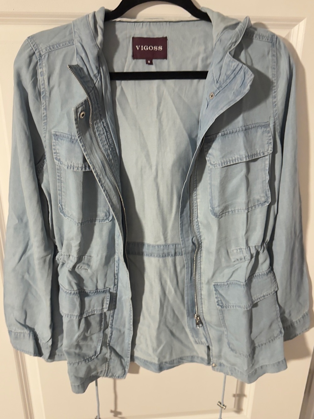 Vigoss Pale Blue Hooded Utility Jacket
